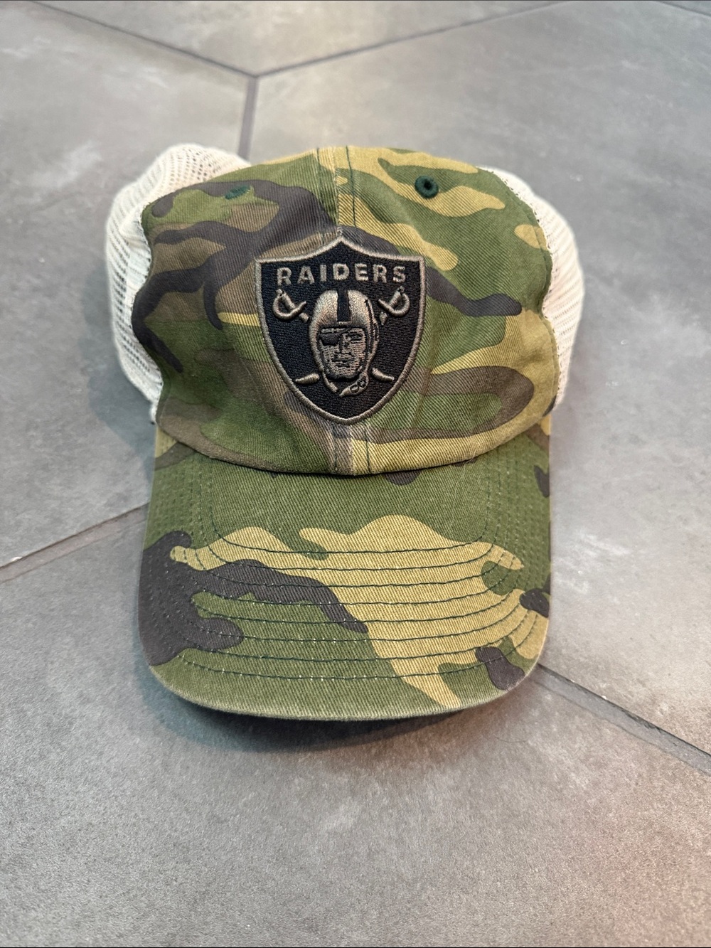 '47 Olive Camo Trucker Hat with White Mesh